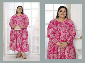 Premium Riyon Long Kurti - Plus Size Festive Wear for Women