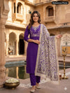 Premium Roman Silk Salwar Suit - Elegant Heavy Beads Embroidery for Festive Prep
