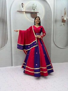 Premium Romani Silk Lehenga Choli - Heavy 6-Meter Flair Garba Festive Wear