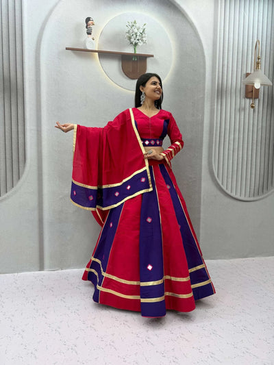 Premium Romani Silk Lehenga Choli - Heavy 6-Meter Flair Garba Festive Wear