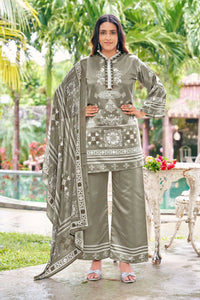 Premium Satin 3 Piece Suit - Elegant Festive Wear for Women