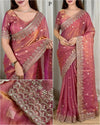 Premium Satin Jacquard Saree with Heavy Zari Embroidery for Weddings