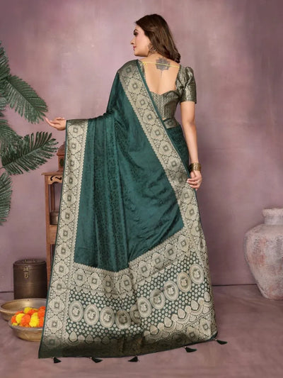Premium Satin Silk Saree with Zari Border for Women's Festive Prep