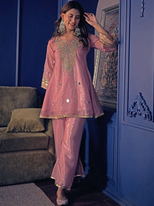 Premium Short Kurti for Women - Elegant Silk Crepe Festive Set