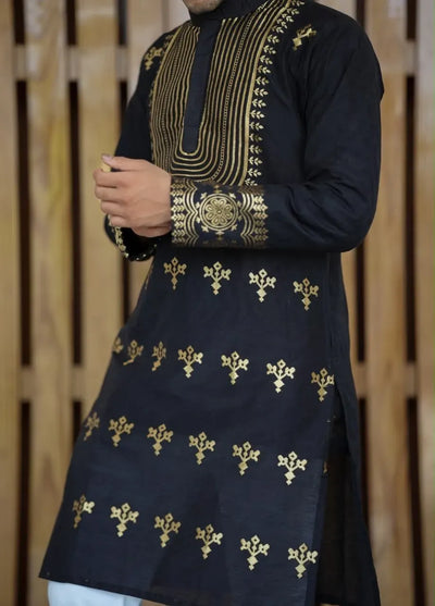 Premium Silk Kurta - Woven Elephant Pattern for Festive Wear