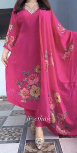 Premium Silk Kurti Set - Elegant Floral Festive Wear for Women