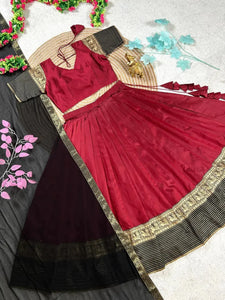 Premium Silk Lehenga Choli - Elegant Mother-Daughter Festive Set