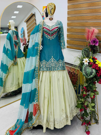Premium Silk Lehenga Choli Set with Embroidery for Festive Women