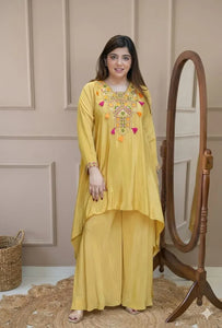 Premium Silk Peplum Plazo Suit - Elegant Festive Wear Set