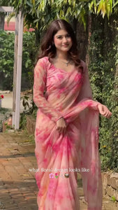 Premium Silk Saree - Elegant Mirror Work Festive Wear for Women