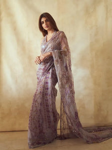 Premium Silk Saree with Hand Real Mirror Work - Festive Wear for Women