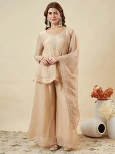 Premium Silk Sharara Set with Embroidery for Festive Prep