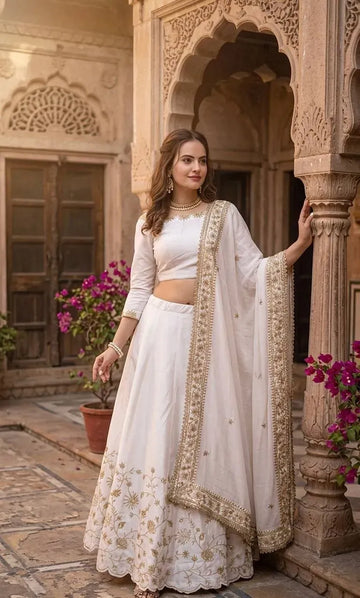 Premium Slub Silk Lehenga Choli with Zari Work for Weddings