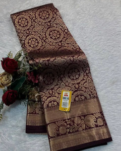 Premium Soft Lichi Silk Saree - Elegant Jacquard Festive Wear