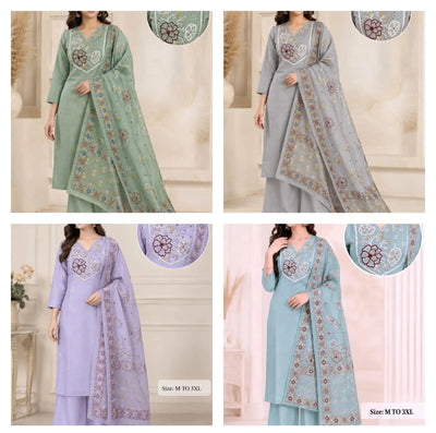Premium Soft Silk Kurti Palazzo Set - Elegant Embroidered Festive Wear for Women