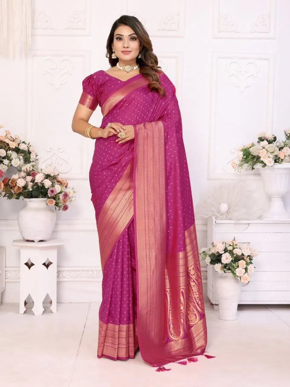 Premium Soft Silk Saree - Elegant Festive Wear for Women in Pink