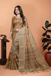 Premium Soft Silk Saree with Autumn Leaf Print for Weddings