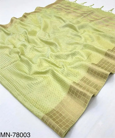 Premium Soft Tissue Zari Saree with Running Blouse - Festive Wedding Wear