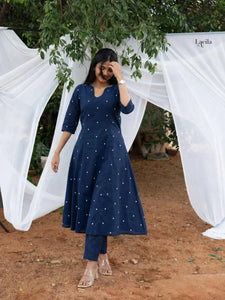 Premium South Cotton Kurta Pant Set - Elegant Jacquard Festive Wear for Women