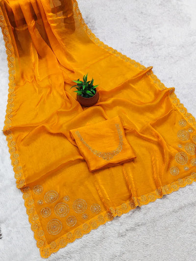 Premium Space Silk Saree with Elegant Zarkan Diamond Work