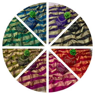 Premium Space Silk Saree with Jarkhan Work - Elegant Festive Wear