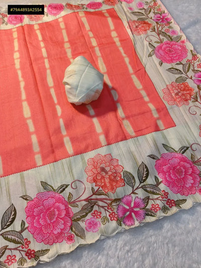 Premium Tussar Silk Saree with Floral Digital Print - Elegant Festive Wear for Women