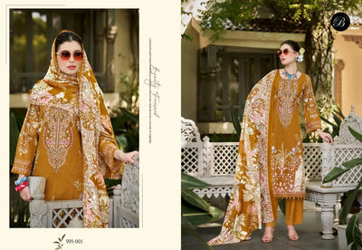Premium Unstitched Cotton Suit Set - Heavy Embroidery Festive Wear with Mal Mal Dupatta