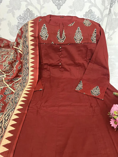 Premium Vatican Silk Kurti Pant Dupatta Set - Embroidered Festive Wear for Women