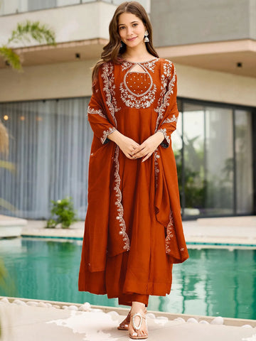 Premium Vichhitra Silk Kurti Set - Elegant Festive Wear