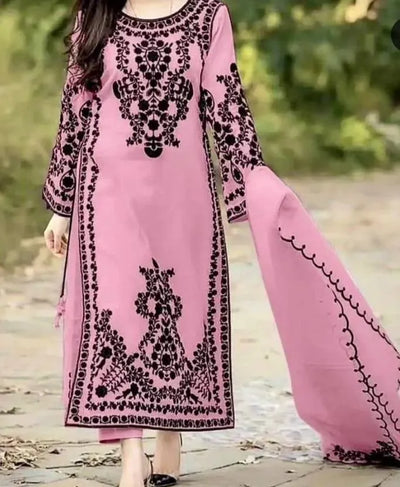 Premium Vichitra Silk Kurta Set with Heavy Embroidery for Women