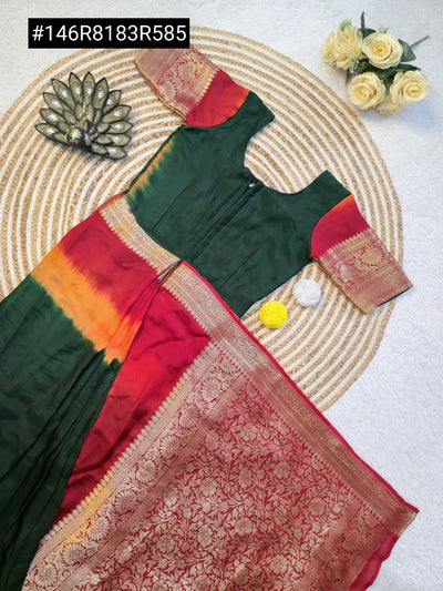 Premium Viscose Silk Gown Saree - Ready-to-Wear Wedding Collection