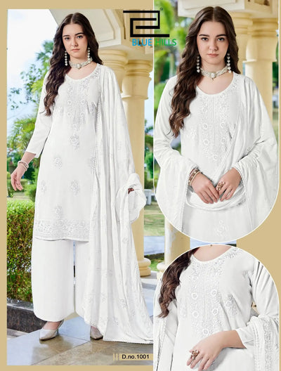 Premium White Rayon Salwar Suit Set with Heavy Work Dupatta | Elegant Festive Wear for Women