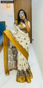 Printed Art Silk Saree with Zari Border for Women | Festive & Daily Wear Ethnic Online