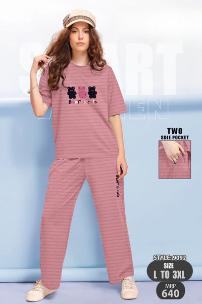 Printed Bubble Co-ord Set for Women | Loungewear