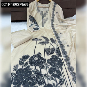 Printed Chinnon Silk Top Ensemble Women's | Traditional Elegance