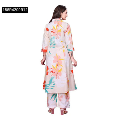 Printed Co-ord Set A-line Kurti with Pants for Women | Casual & Summer Wear