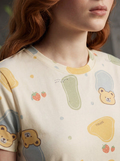 Printed Cotton Lycra Loungewear Set for Women | Casual Comfort