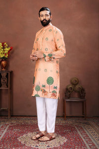 Printed Embroidered Kurta for Men | Festive Wear