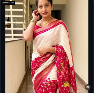 Buy Printed Jacquard Silk Saree for Women | Versatile Elegance Ethnic Wear Online