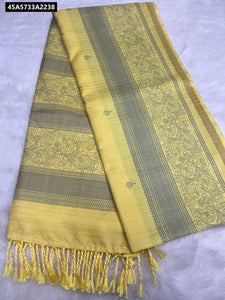 Printed Tussar Silk Saree for Women with Zari Border - Buy Ethnic Wear Online