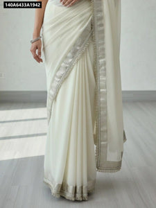 Pure Chiffon Mukesh Work Saree for Women | Traditional Elegance