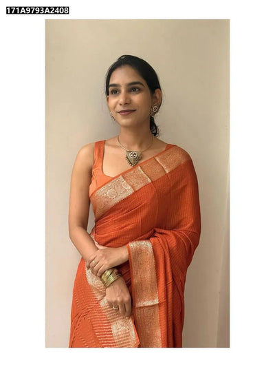 Buy Pure Chinon Viscose Saree for Women | Premium Festive & Special Occasions Ethnic Wear Online