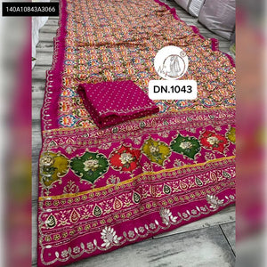 Pure Modal Silk Gotta Patti Saree for Women - Handwork Traditional Ethnic Wear Online