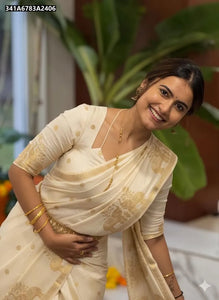 Pure Muslin Silk Saree for Women | Elephant Motif Weave | Buy Ethnic Wear Online