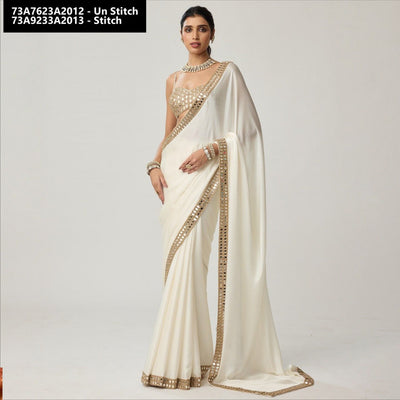 Pure Satin Silk Saree for Women | Elegant Mirror Work & Embroidery