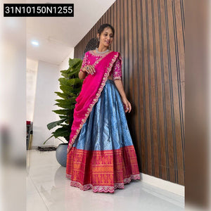 Pure Silk Half Saree Lehenga for Women | Festive Wear