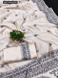 TRENDBUY Pure Tussar Embroidered Saree for Women | Festive & Ethnic Wear Online