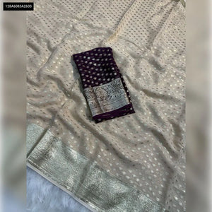 Buy Pure Viscose Georgette Saree for Women with Zari & Jacquard Border | Ethnic Wear Online