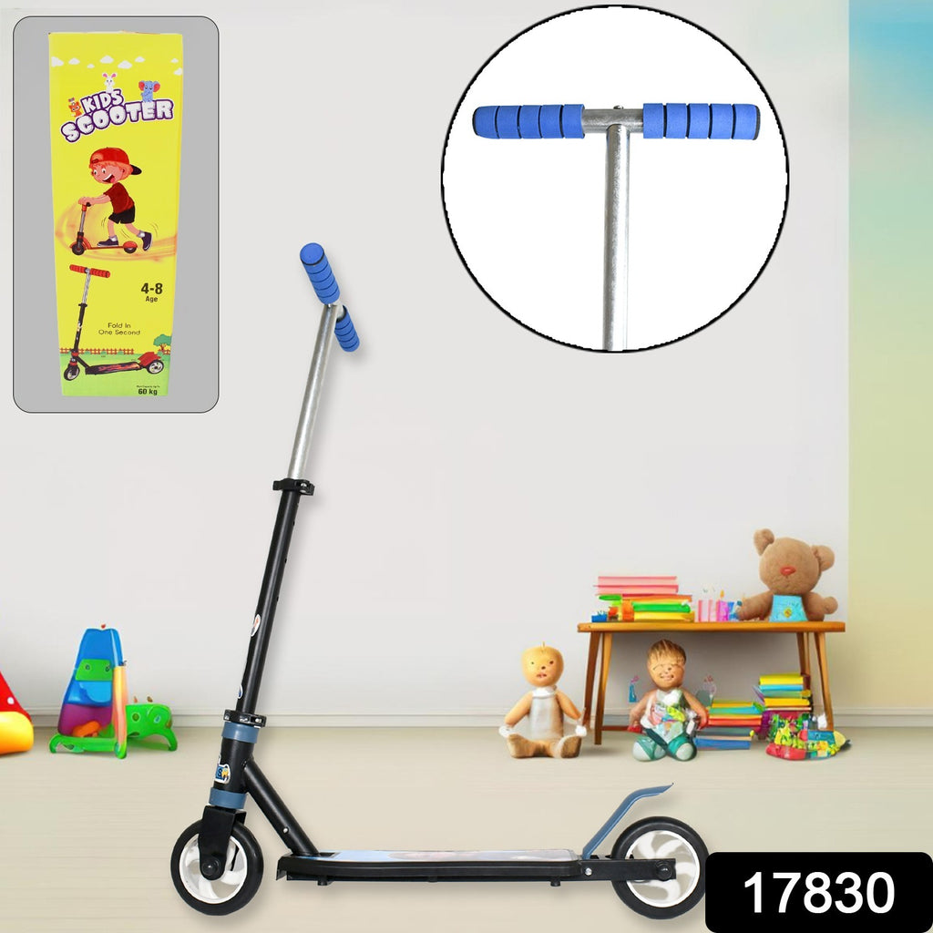 Multicolor 2-wheel foldable leg push scooter with height adjustment for kids 4-8 years