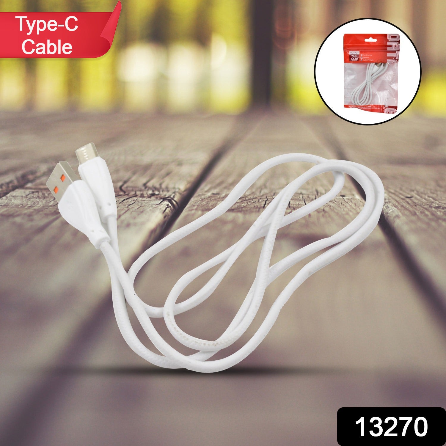 Type C Data Cable With 3.5 Amp Fast Charging Cable (900 Mm 1 Pc)